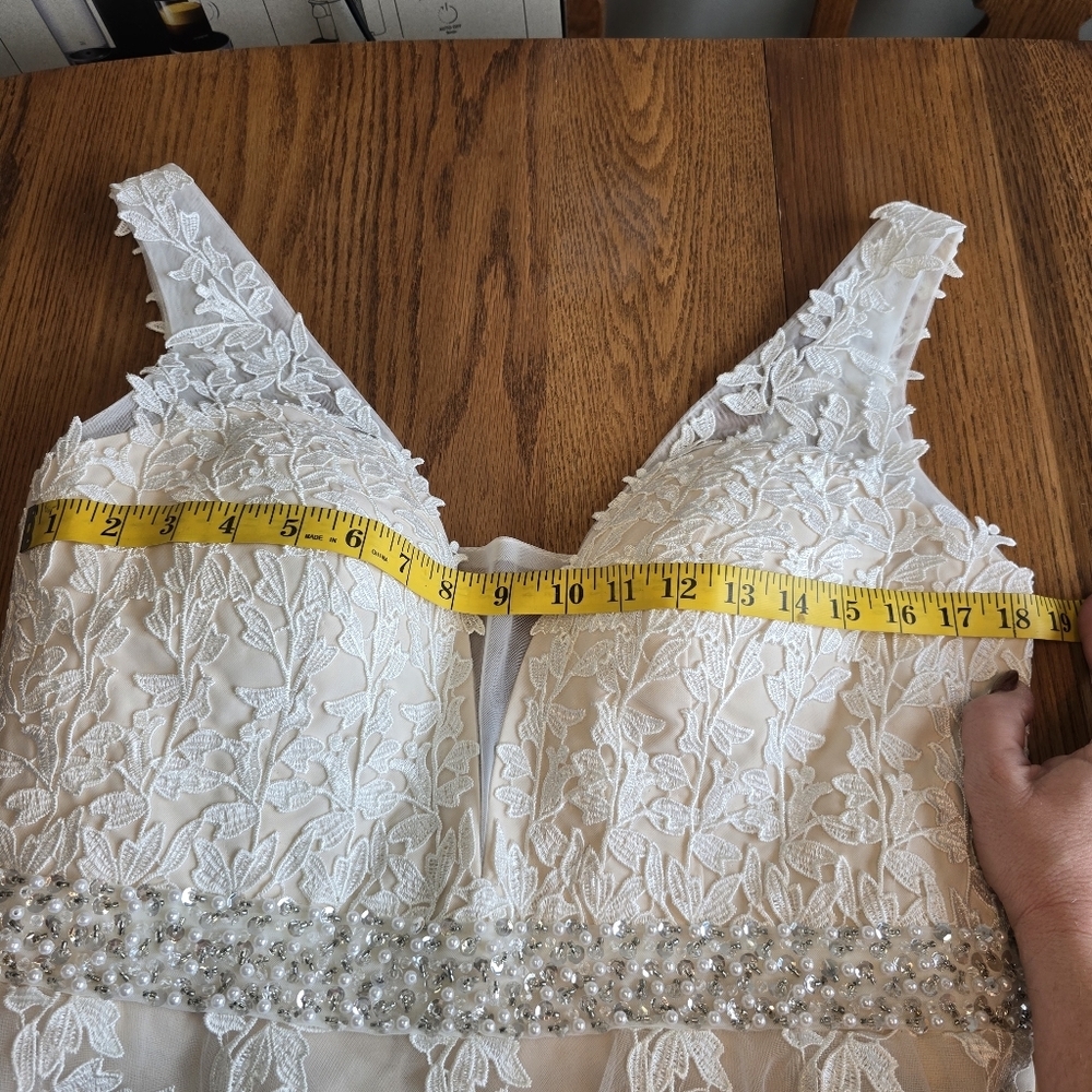 NWT Abao Wedding Elegant Lace and Tulle Dress White Cream Size 12 - Picture 11 of 16